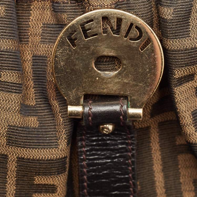 Pre Owned Fendi Tobacco Zucca Canvas and Leather Magic Bag