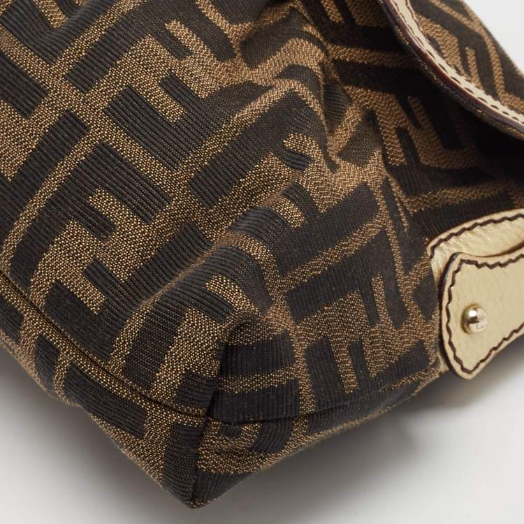 Pre Owned Fendi Tobacco/Gold Zucca Canvas Small Chef Shoulder Bag