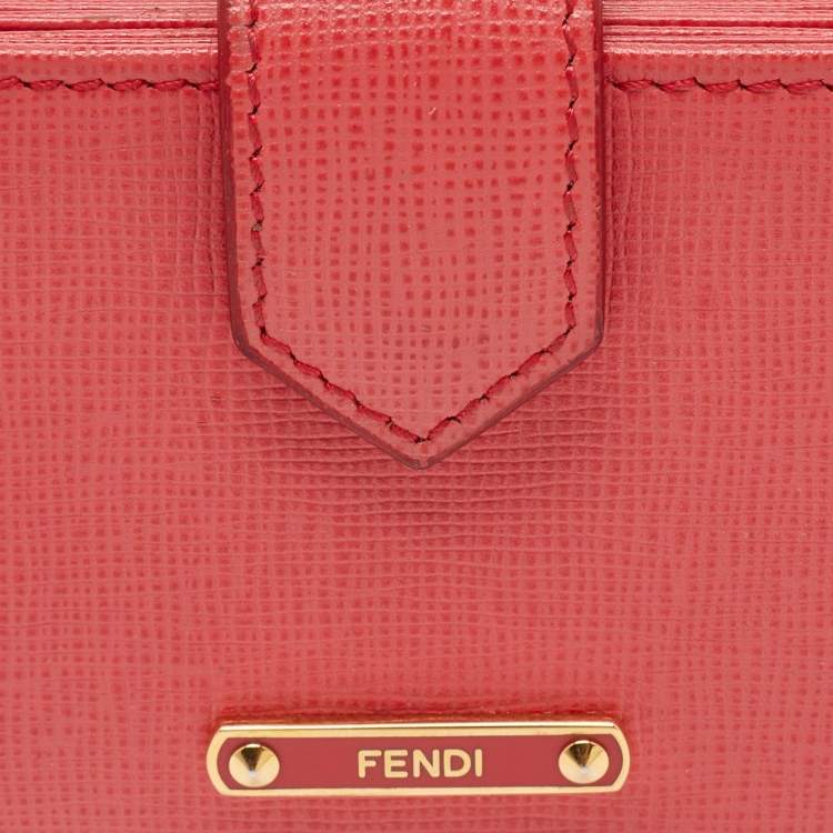 Pre Owned Fendi Multicolor Leather Elite Accordion Card Case