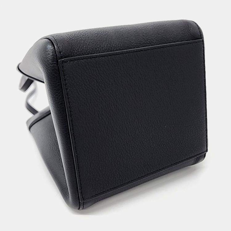 Pre Owned Fendi Black Leather Origami Mini Shoulder Bag