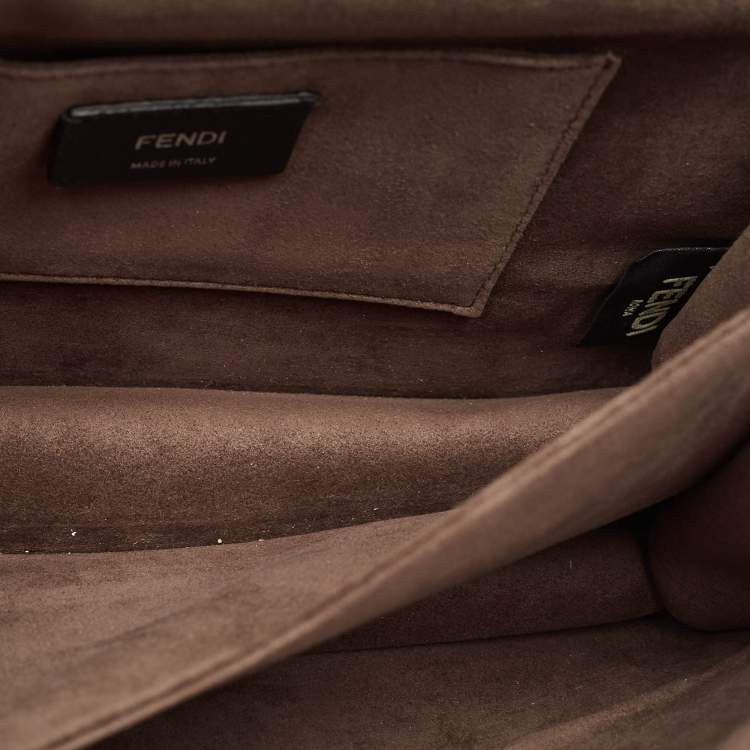 Pre Owned Fendi Multicolor Leather and Python Medium Kan I Top Handle Bag
