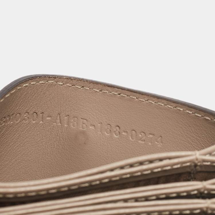 Pre Owned Fendi Beige Leather FF Accordion Card Case