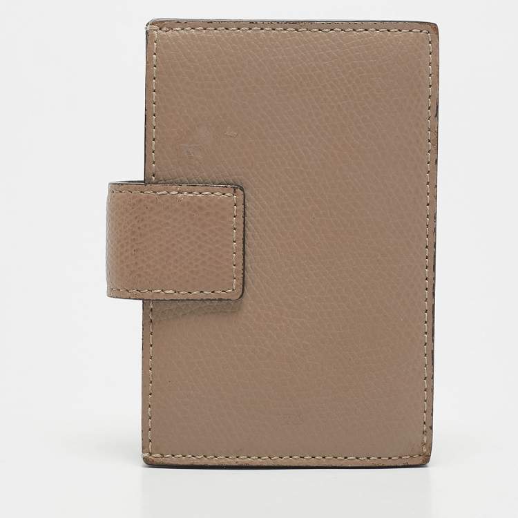 Pre Owned Fendi Beige Leather FF Accordion Card Case
