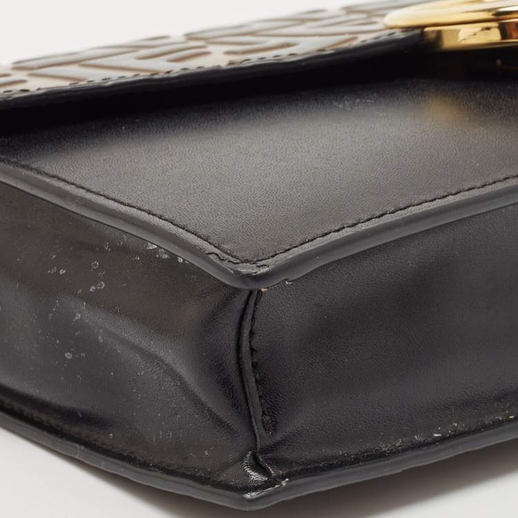 Pre Owned Fendi Brown/Black FF Leather F is Fendi Wallet On Chain