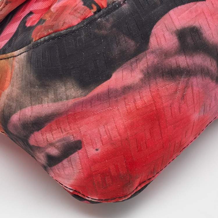 Pre Owned Fendi Multicolor Floral Print Zucchino Fabric and Leather Mini Mama Baguette Bag