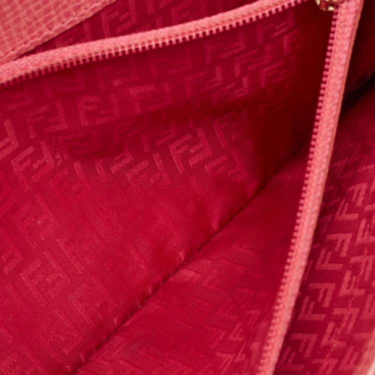 Pre Owned Fendi Tobacco Zucca Coated Canvas Continental Wallet