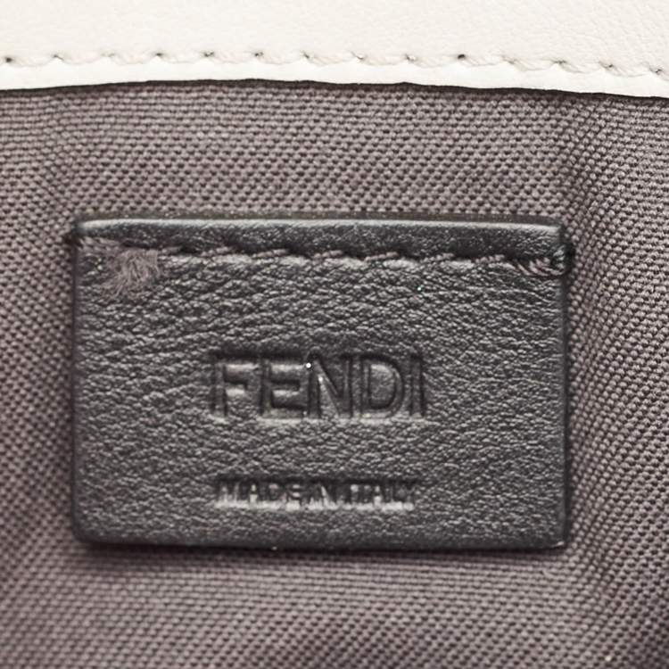 Pre Owned Fendi Off White Leather Flowerland Tube Chain Clutch