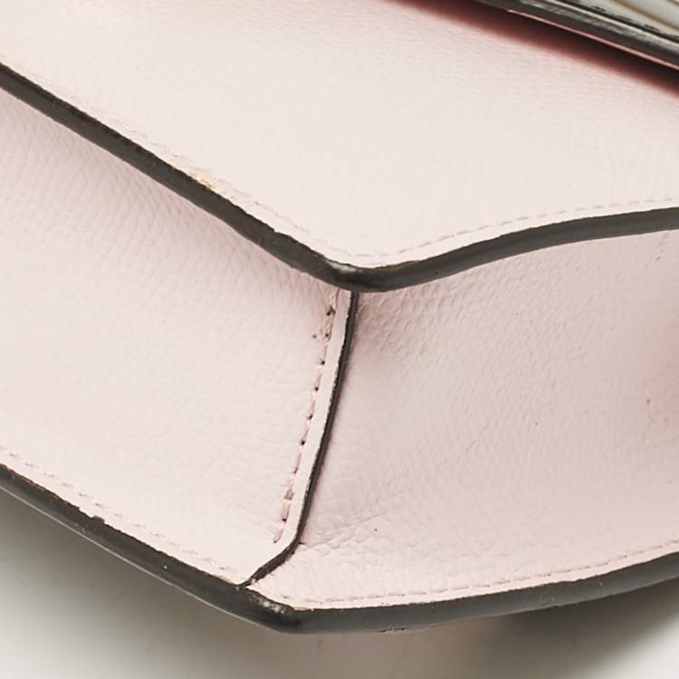 Pre Owned Fendi Light Pink/Tobacco Zucca Leather Kan I F Convertible Belt Bag