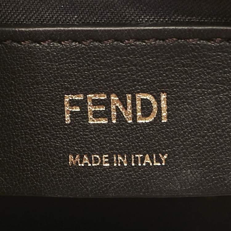 Pre Owned Fendi Light Pink/Tobacco Zucca Leather Kan I F Convertible Belt Bag