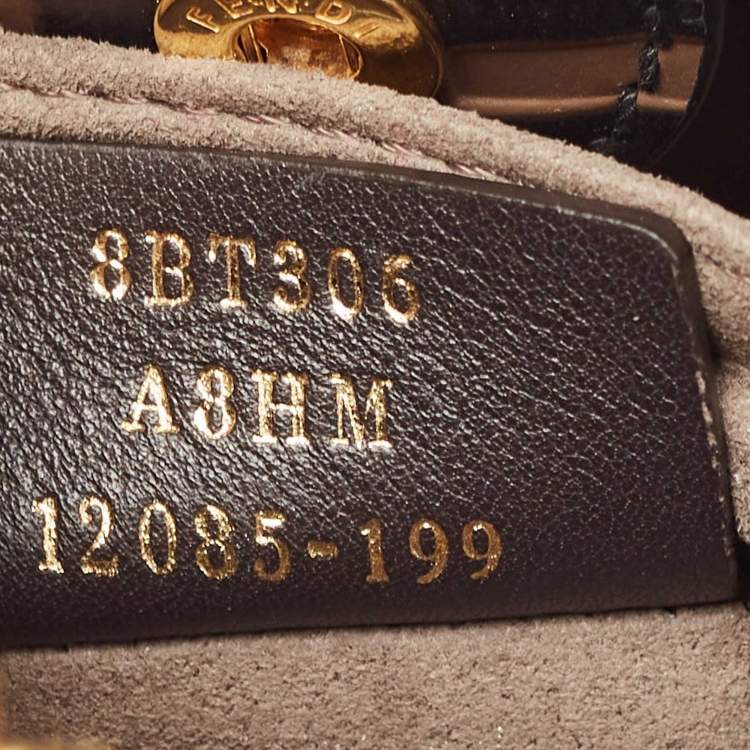 Pre Owned Fendi Black/Brown Zucca Embossed Leather and Wicker Mini Flip Shoulder Bag