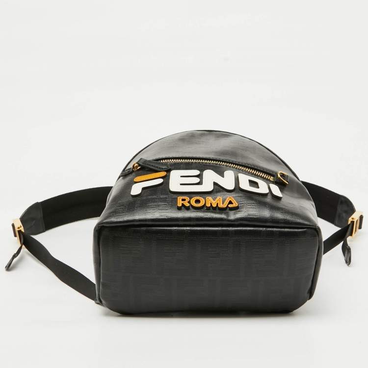 Pre Owned Fendi x Fila Brown Zucca Coated Canvas Mini Mania Backpack