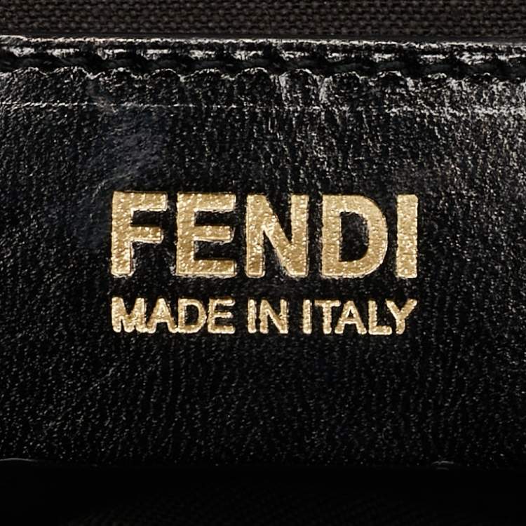 Pre Owned Fendi Black Pebbled Leather Large Chameleon Satchel