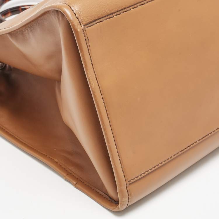 Pre Owned Fendi Brown Leather Large Sunshine Shopper Tote