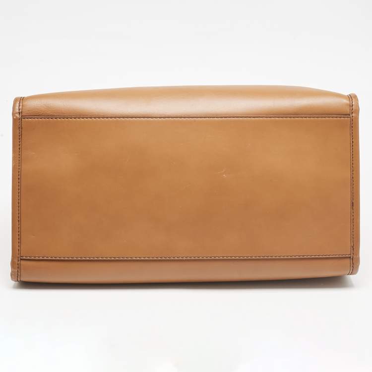 Pre Owned Fendi Brown Leather Large Sunshine Shopper Tote