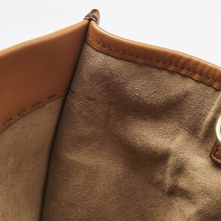 Pre Owned Fendi Brown Leather Large Sunshine Shopper Tote