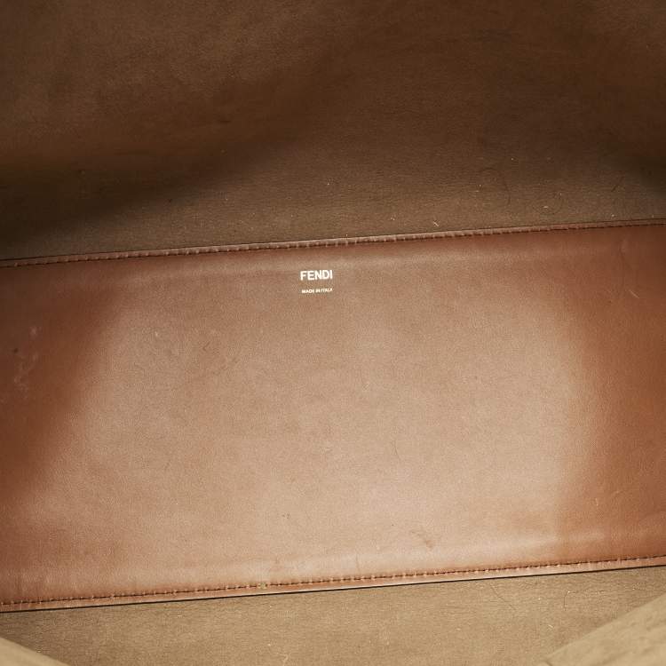 Pre Owned Fendi Brown Leather Large Sunshine Shopper Tote