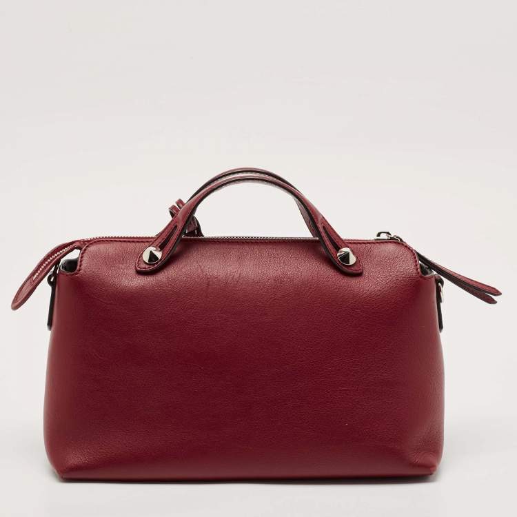 Pre Owned Fendi Red Leather Small By The Way Bag
