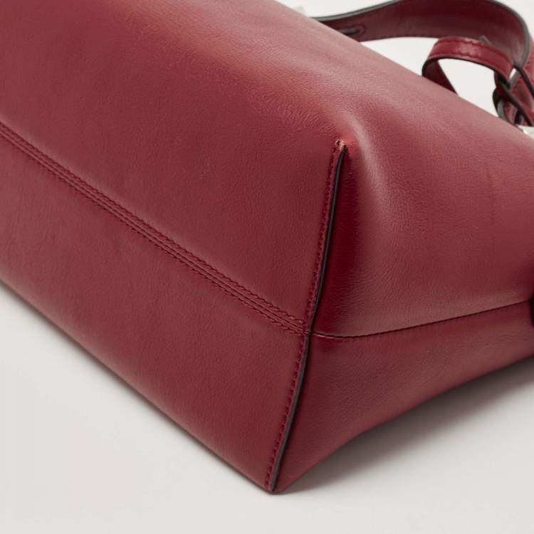 Pre Owned Fendi Red Leather Small By The Way Bag