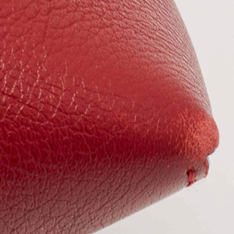 Pre Owned Fendi Red Leather Small By The Way Bag