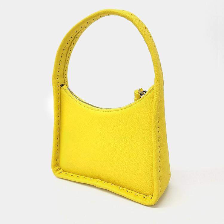 Pre Owned Fendi Yellow Leather Fendessence Mini Hobo Bag
