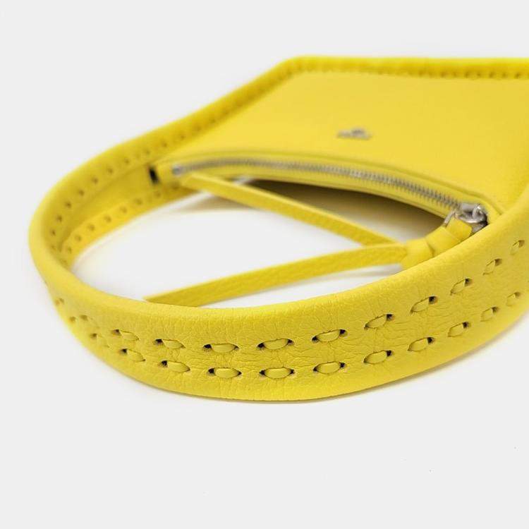 Pre Owned Fendi Yellow Leather Fendessence Mini Hobo Bag