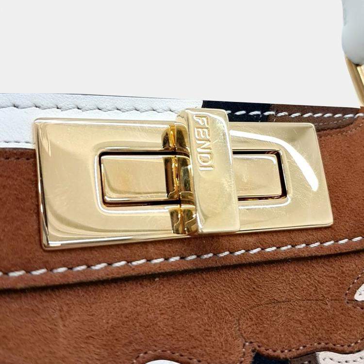 Pre Owned Fendi Multicolor Leather Peekaboo ISeeU Medium Satchel Bag