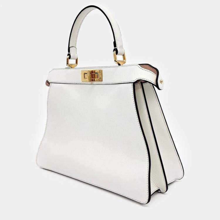 Pre Owned Fendi Multicolor Leather Peekaboo ISeeU Medium Satchel Bag