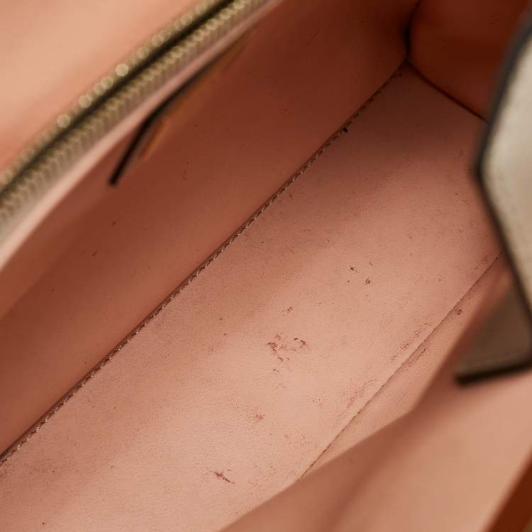 Pre Owned Fendi Light Beige Leather Small 2Jours Tote