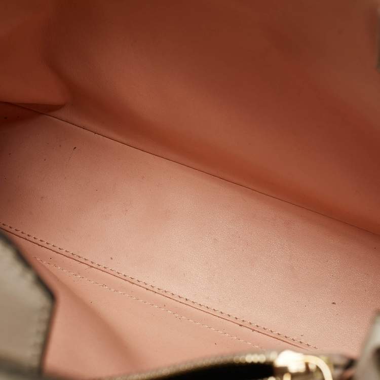 Pre Owned Fendi Light Beige Leather Small 2Jours Tote