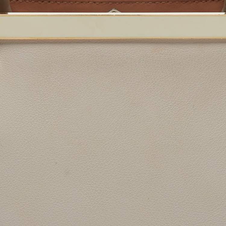 Pre Owned Fendi Light Beige Leather Small 2Jours Tote