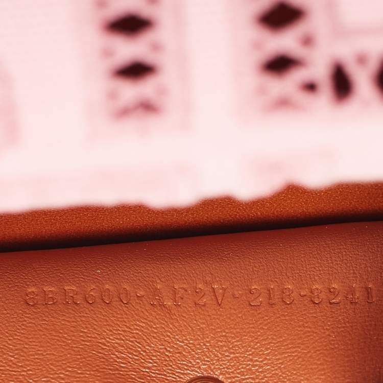 Pre Owned Fendi Pink FF Openwork Embroidered Canvas Medium Baguette Bag