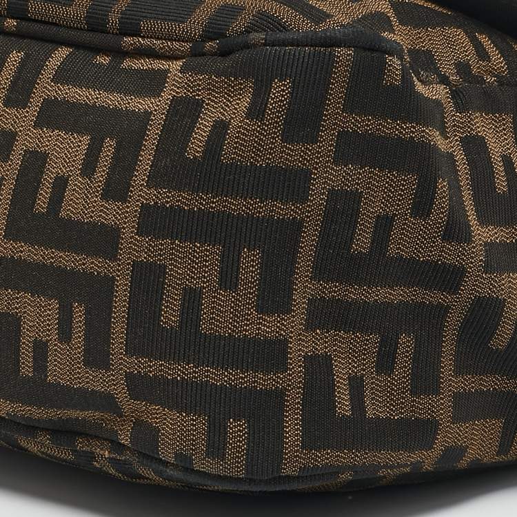 Pre Owned Fendi Tobacco Zucca Canvas Flap Crossbody Bag