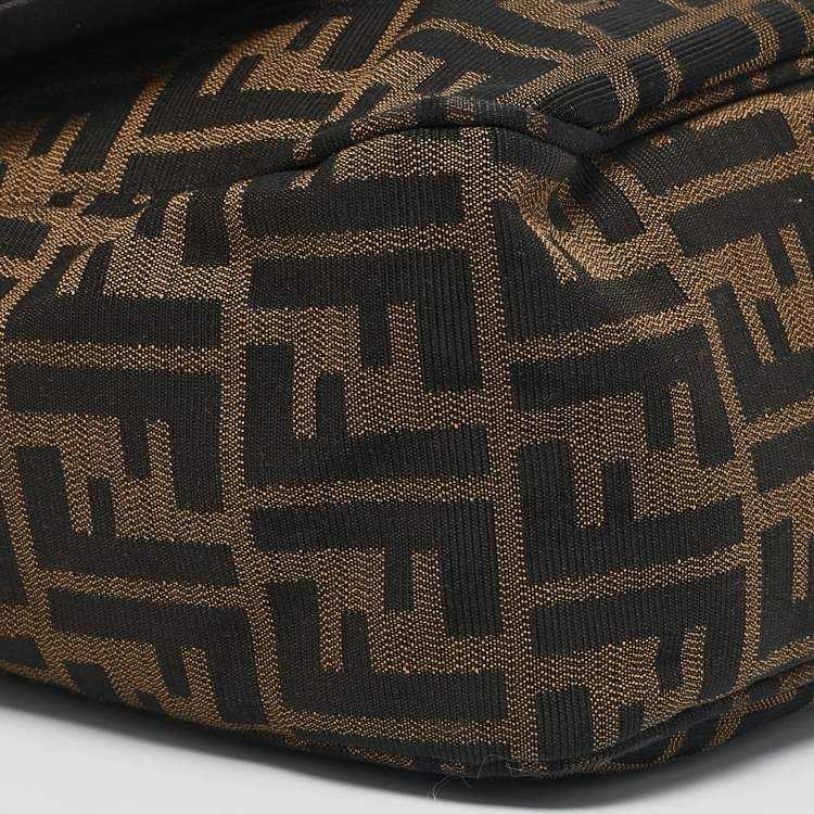 Pre Owned Fendi Tobacco Zucca Canvas Flap Crossbody Bag