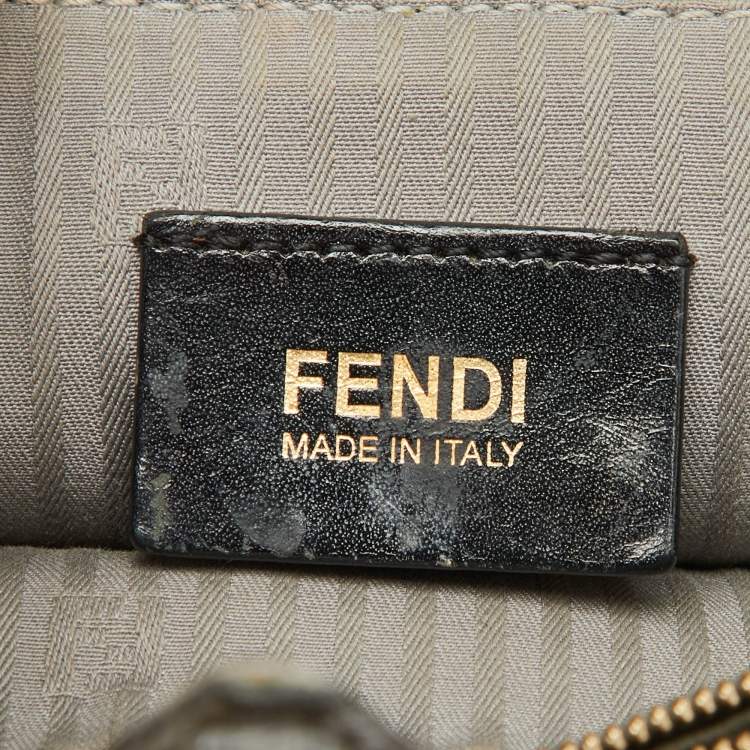 Pre Owned Fendi Grey Leather Small 2Jours Tote
