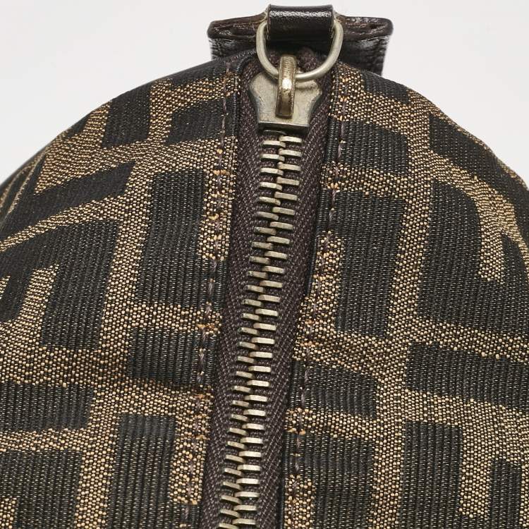 Pre Owned Fendi Tobacco Zucca Canvas Boston Boston Bag