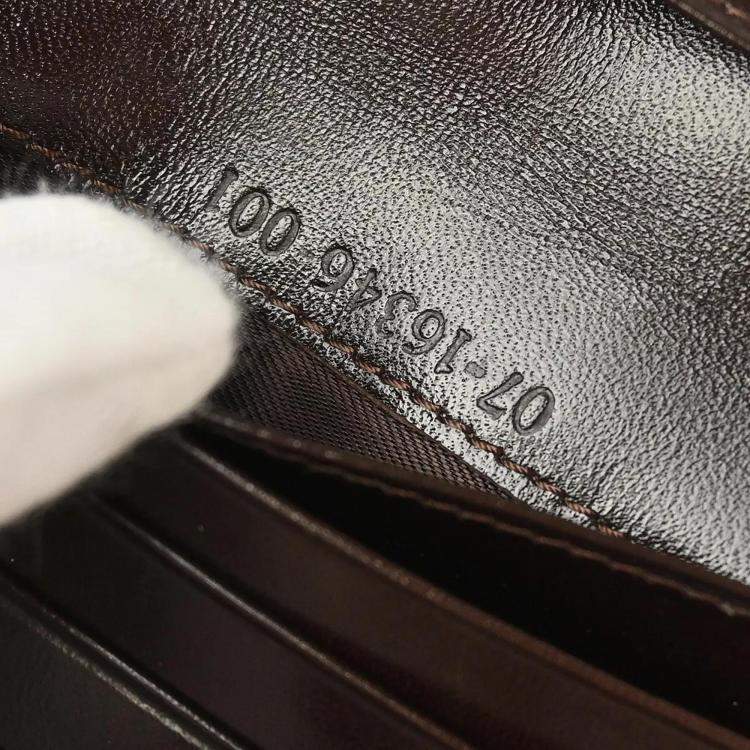 Pre Owned Fendi Brown Zucca Pattern Leather Wallet Bag