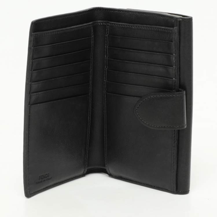 Pre Owned Fendi Black Leather By The Way Bifold Wallet