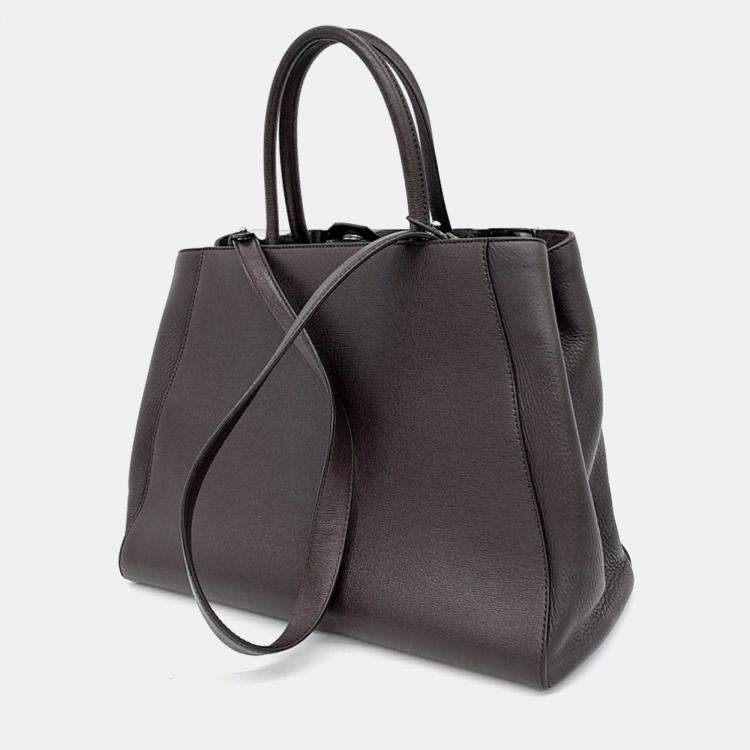Pre Owned Fendi Brown Leather Toujour Medium Satchel Bag