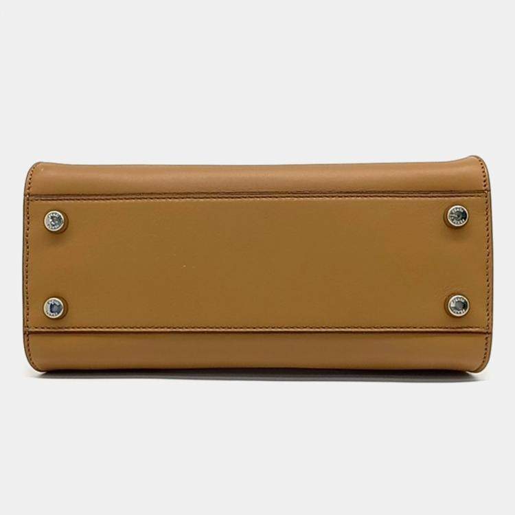 Pre Owned Fendi Brown Leather Peekaboo Essentially Mini Bag