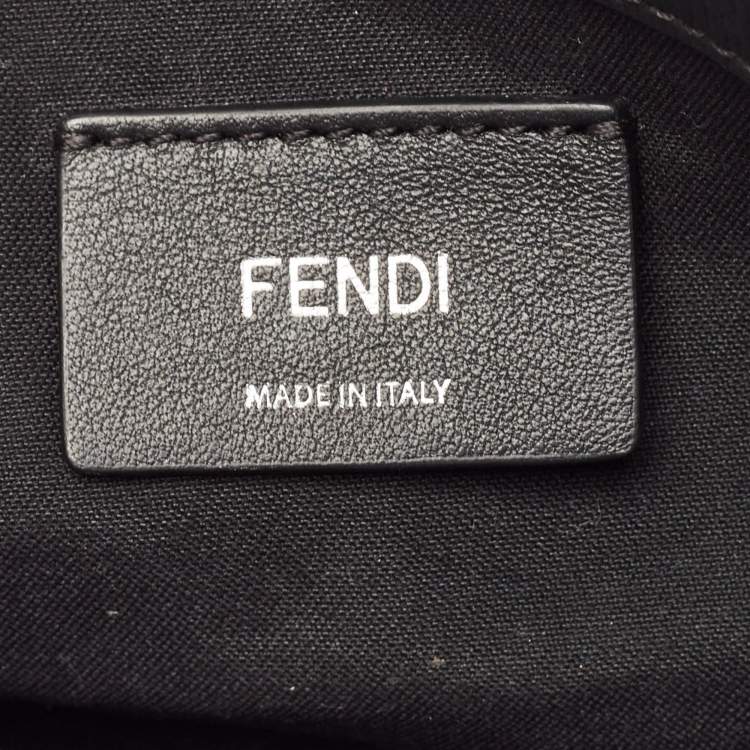 Pre Owned Fendi Black Leather Kan I F Wallet On Chain 