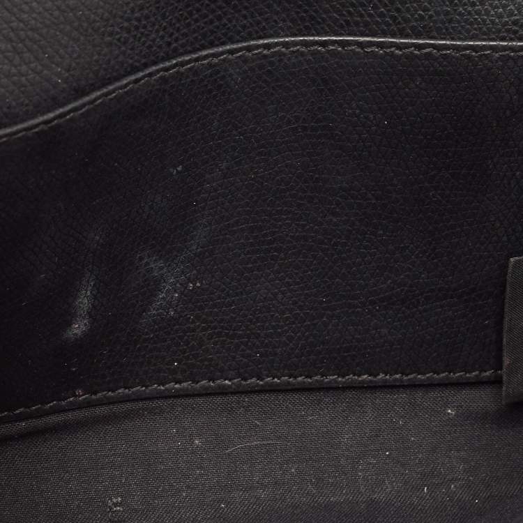 Pre Owned Fendi Black Leather Kan I F Wallet On Chain 