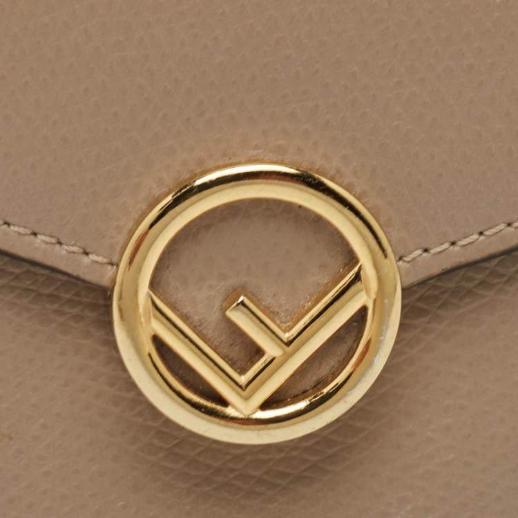 Pre Owned Fendi Beige Leather F is Fendi Trifold Wallet