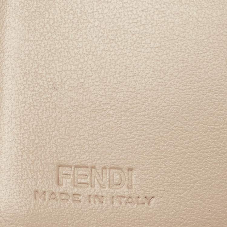 Pre Owned Fendi Beige Leather F is Fendi Trifold Wallet
