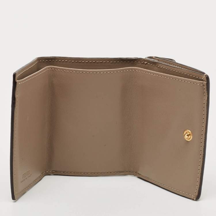 Pre Owned Fendi Beige Leather F is Fendi Trifold Wallet
