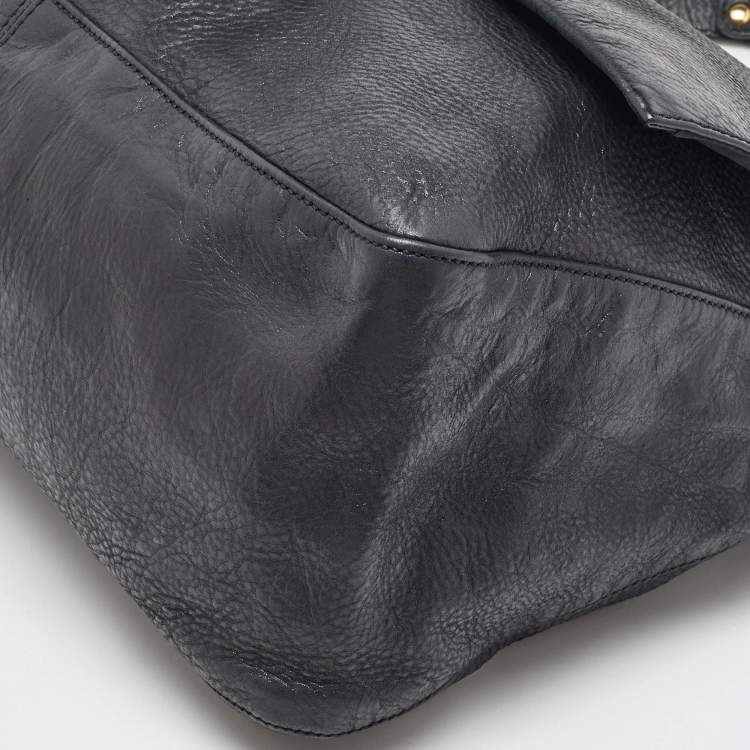 Pre Owned Fendi Black Leather Mama Forever Large Flap Shoulder Bag