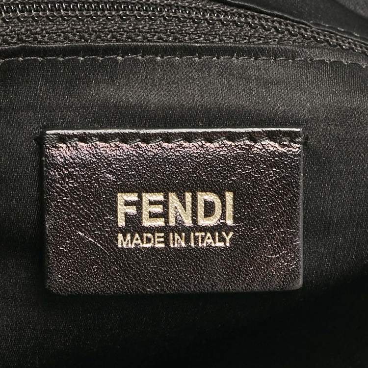 Pre Owned Fendi Black Shimmer Leather Large Mama Forever Flap Shoulder Bag