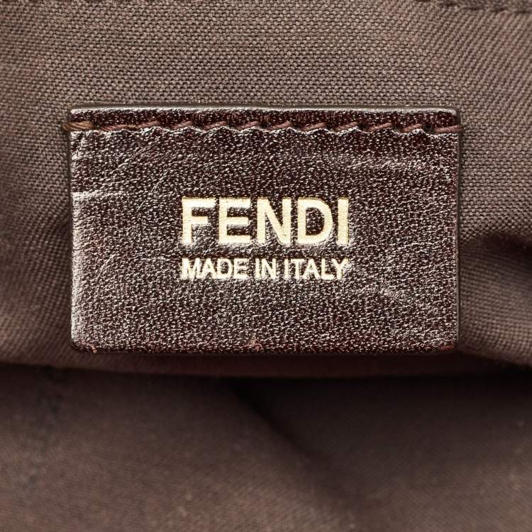 Pre Owned  Fendi Red Zucca Canvas and Leather Borsa Chef Tote