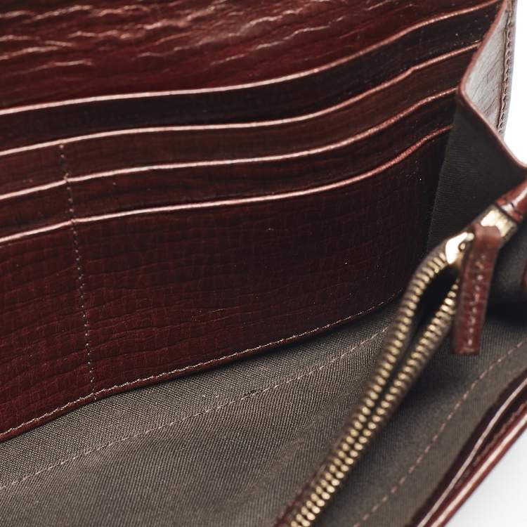 Pre Owned Fendi Beige/Brown Zucchino Canvas and Leather Forever Flap Continental Wallet