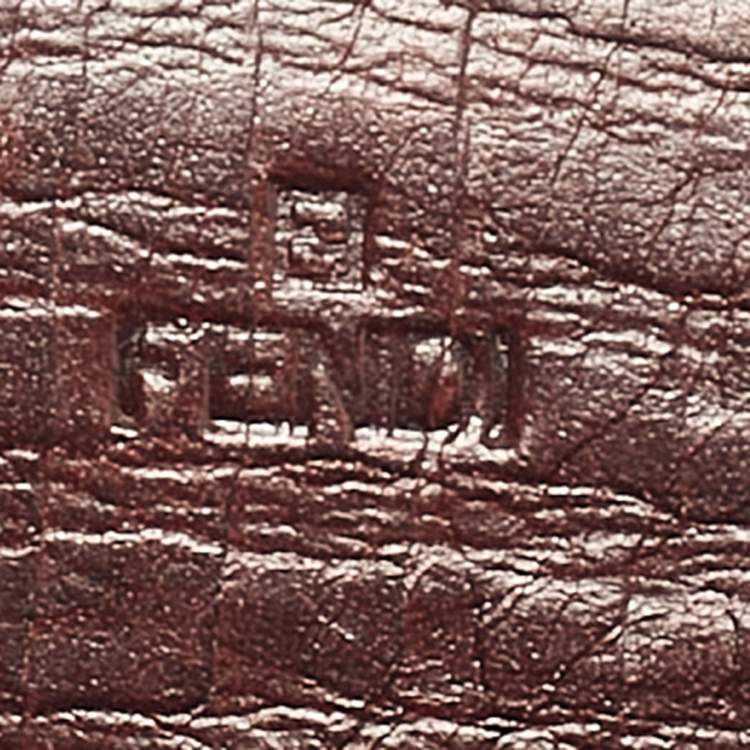 Pre Owned Fendi Beige/Brown Zucchino Canvas and Leather Forever Flap Continental Wallet