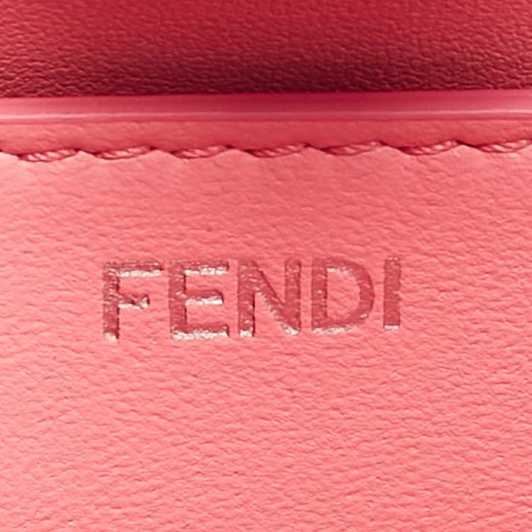 Pre Owned Fendi Pink Patent Leather Medium Peekaboo Cut Bag